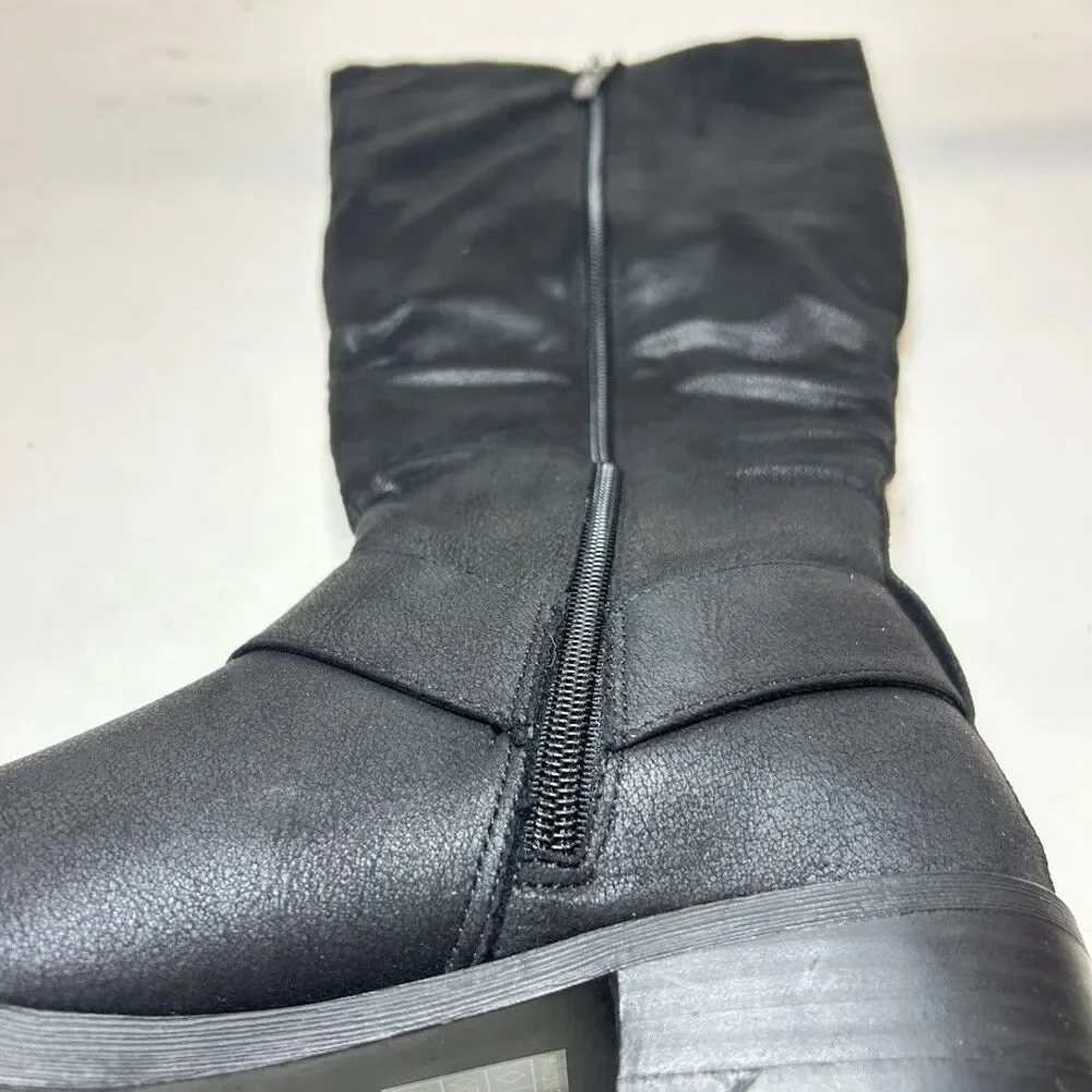 Journee Collection Womens 8 M Black Meg Knee High Riding Boots NIB OJ5